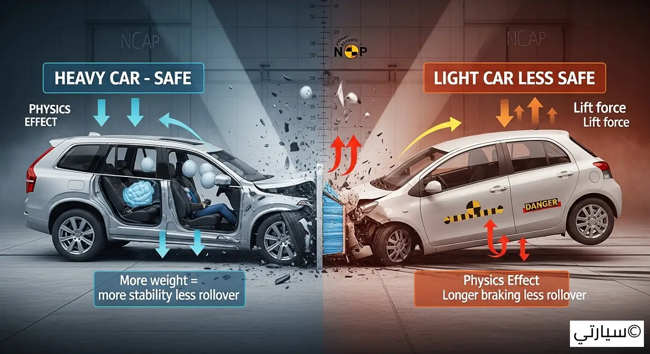 تأثير وزن السيارة على السلامة