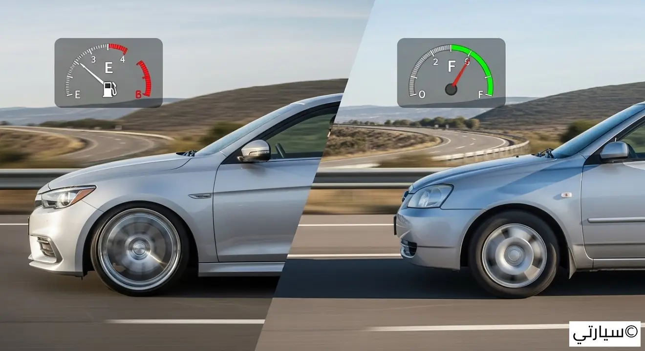 حجم الجنوط واستهلاك الوقود