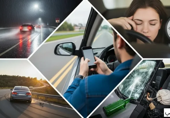 أسباب حوادث السيارات