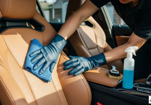 تنظيف المقاعد الجلدية
