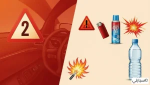 يد سائق تضع مظلة شمسية على الزجاج الأمامي للسيارة من الداخل