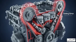 سير التايمن أو جنزير المكينة التالف المسبب لاهتزاز المحرك
