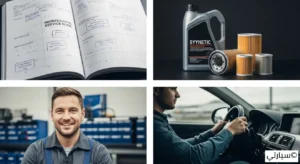 ميكانيكي محترف يفحص محرك السيارة لضمان جودة الصيانة