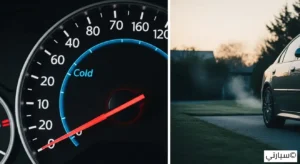 سائق محترف يقوم بفحص مستوى زيت المحرك كجزء من عادات الصيانة اليومية