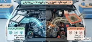 مقارنة بين فلتر هواء نظيف وفلتر متسخ للحفاظ على عزم السيارة