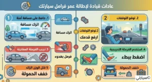 قيادة السيارة بمسافة آمنة للحفاظ على عمر فرامل السيارة الافتراضي