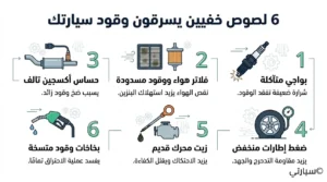 ميكانيكي يفحص أجزاء المحرك التي تتسبب في زيادة استهلاك البنزين